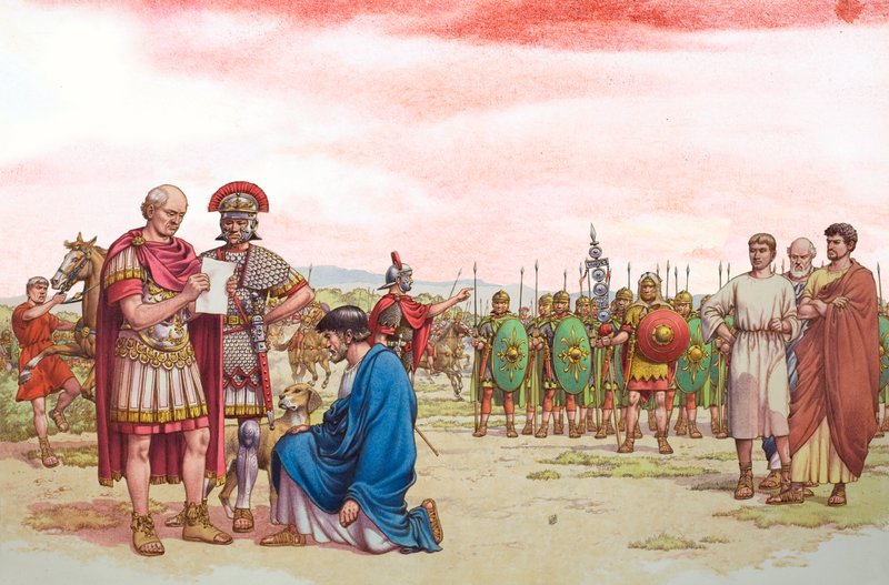Romano British vetoomus kenraali Aetiukselle tekijältä Pat (1907 95) Nicolle