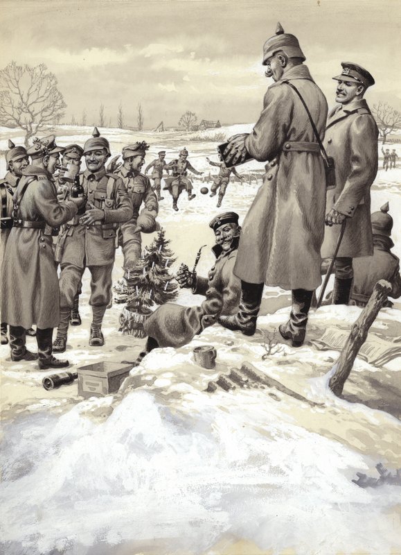 Joulun välirauha (guassi paperille) tekijältä Pat (1907 95) Nicolle