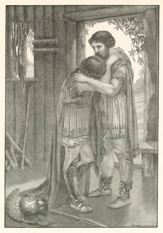Kuvitus Homeroksen Odysseiaan (litografia) tekijältä Patten (after) Wilson