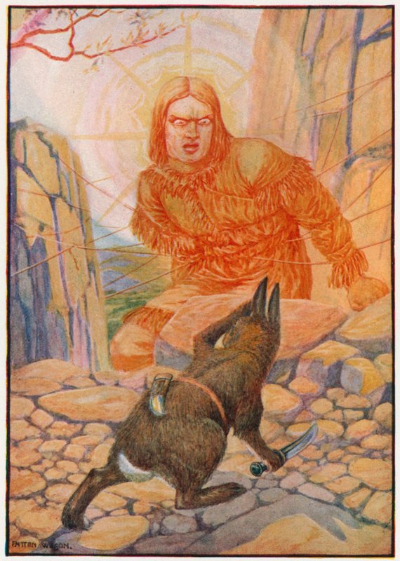 "Tule taas, Tavwots", huusi aurinko (väri litho) tekijältä Patten Wilson