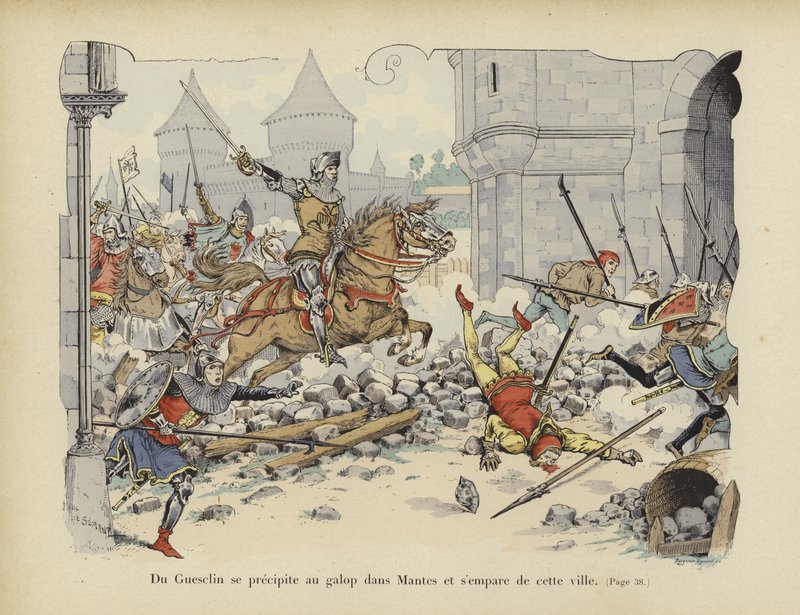 Bertrand du Guesclin valloittaa Mantesin kaupungin vuonna 1364 tekijältä Paul de Semant