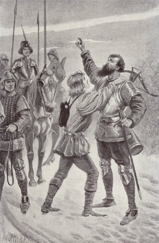 Kuvitus Charles Readen luostarille ja tulisijalle (litho) tekijältä Paul (after) Hardy