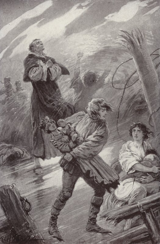 Kuvitus Charles Readen luostarille ja tulisijalle (litho) tekijältä Paul (after) Hardy