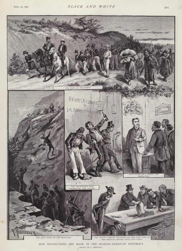 Vallankumoukset Latinalaisessa Amerikassa (litho) tekijältä Paul Frenzeny