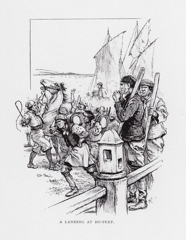Laskeutuminen Bo-Peepiin (litografia) tekijältä Paul Hardy