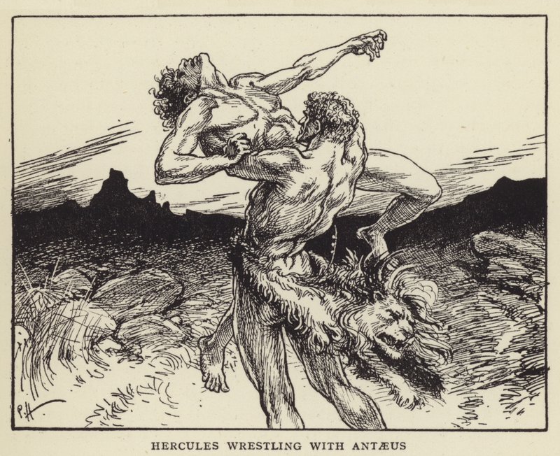 Hercules paini Antaeuksen kanssa tekijältä Paul Hardy