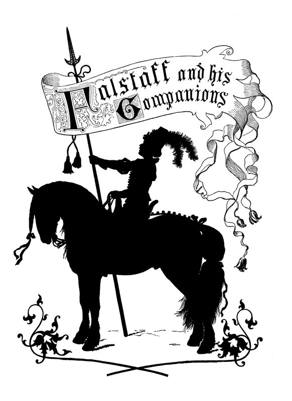 Frontispiece Falstaffilta ja hänen seuralaisiltaan tekijältä Paul Konewka