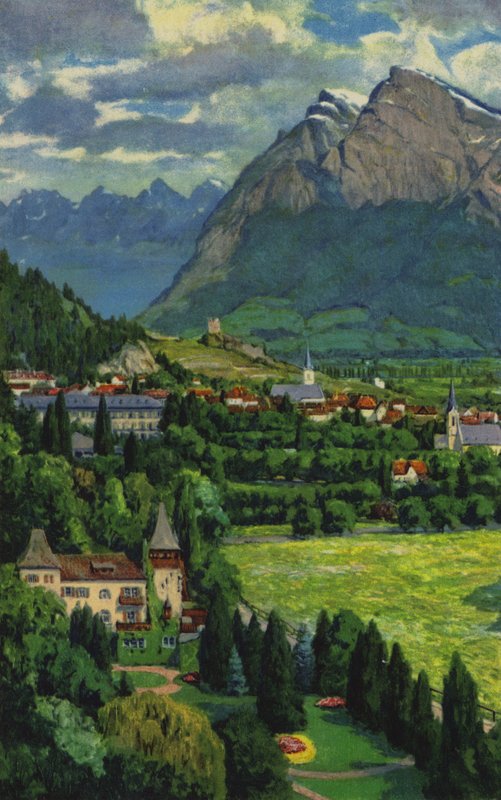 Sveitsin kylpylät: Ragaz, Churfirsten ja Gonzen (värilitho) tekijältä Paul Kutscha