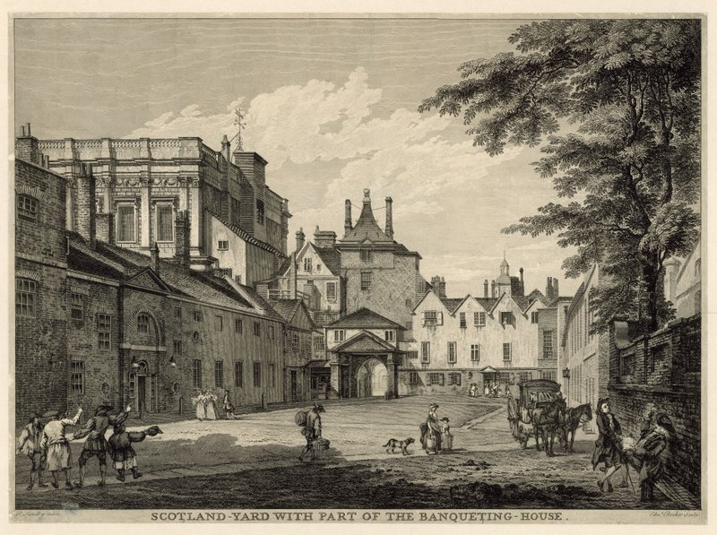 Scotland Yard ja osa juhlataloa tekijältä Paul Sandby