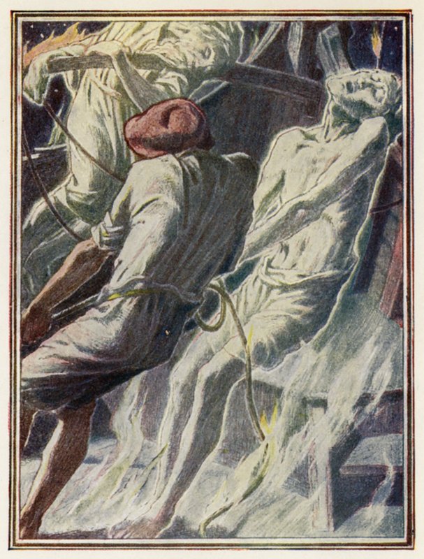 Kuvitus Coleridgen teokseen "The Ancient Mariner" (värilitografia). tekijältä Paul Vincent Woodroffe
