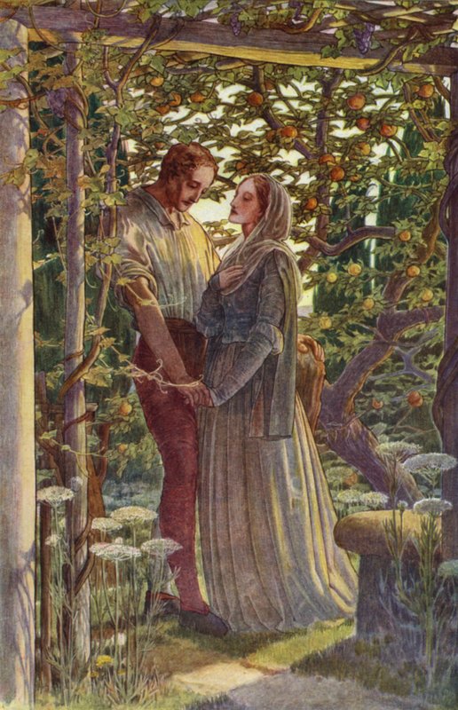 William Shakespearen myrsky, näytös III, kohtaus 2 (värilitho) tekijältä Paul Vincent Woodroffe