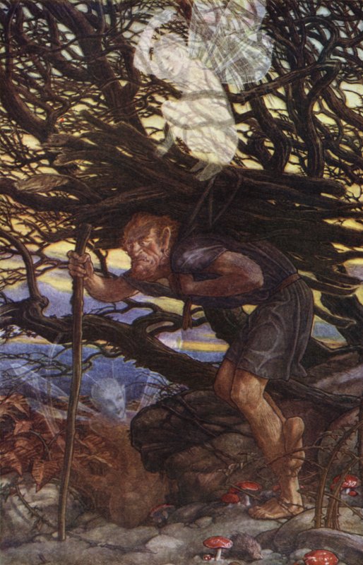 La tempesta de William Shakespeare, Acte II, Escena 2 (litografia en color)finès tekijältä Paul Vincent Woodroffe