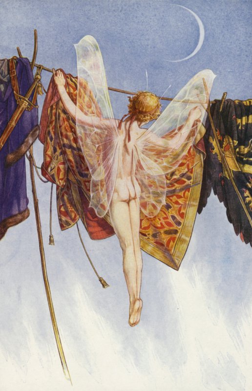 William Shakespearen Myrsky, näytös IV, kohtaus 1 (värilitho) tekijältä Paul Vincent Woodroffe