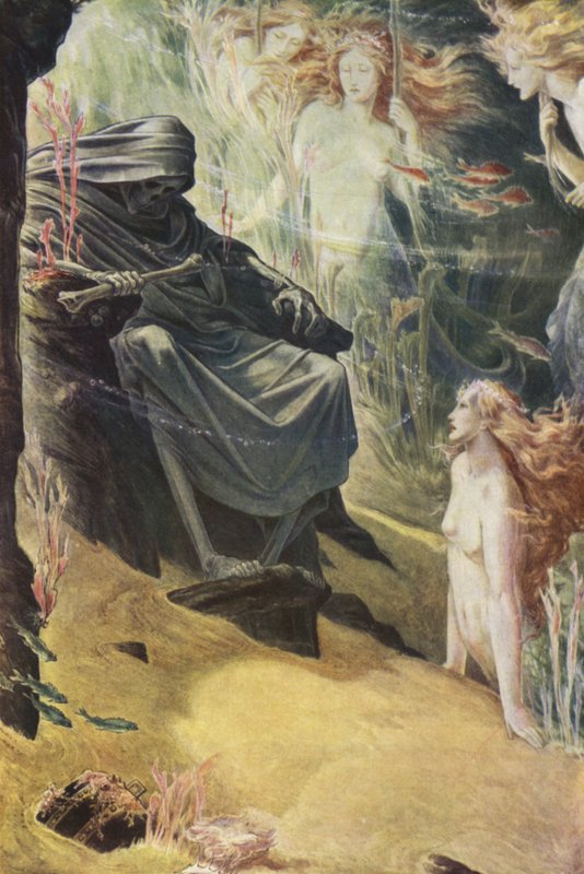 William Shakespearen Myrsky, I näytös, kohtaus 2 (värilitho) tekijältä Paul Vincent Woodroffe