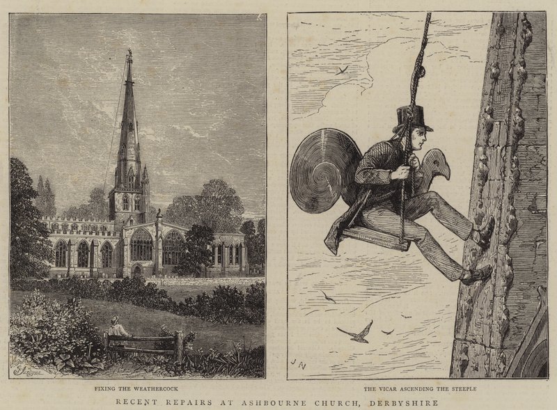 Viimeaikaiset korjaukset Ashbourne Churchissa, Derbyshiressä tekijältä Percy William Justyne