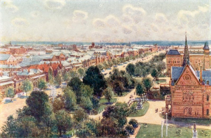 Adelaiden puutarhakadut (väri litho) tekijältä Percy F.S. (after) Spence