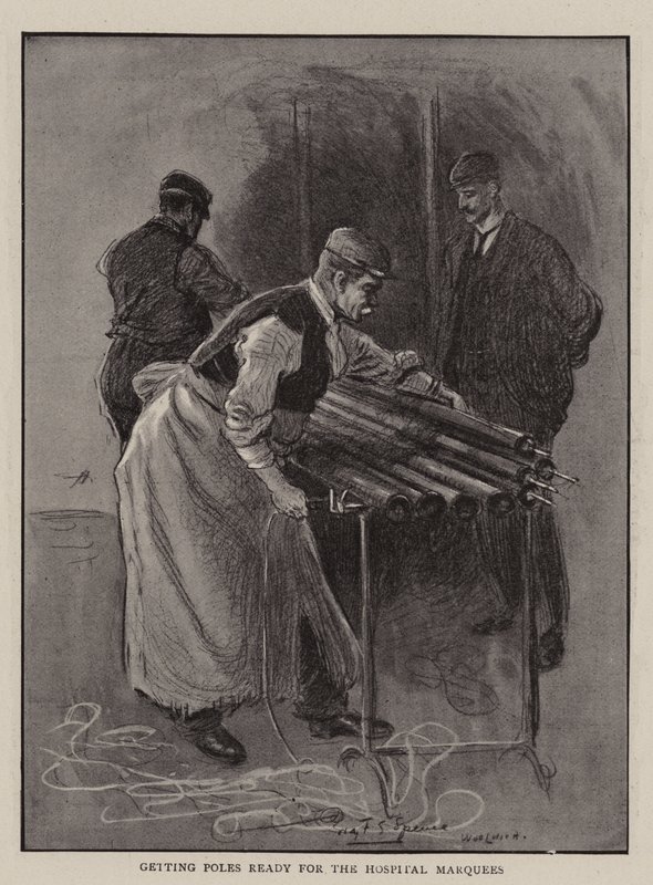 Puolalaisten valmistaminen Hospital Marqueesia varten tekijältä Percy F.S. Spence