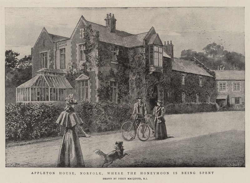 Appleton House, Norfolk, jossa häämatkaa vietetään tekijältä Percy Macquoid