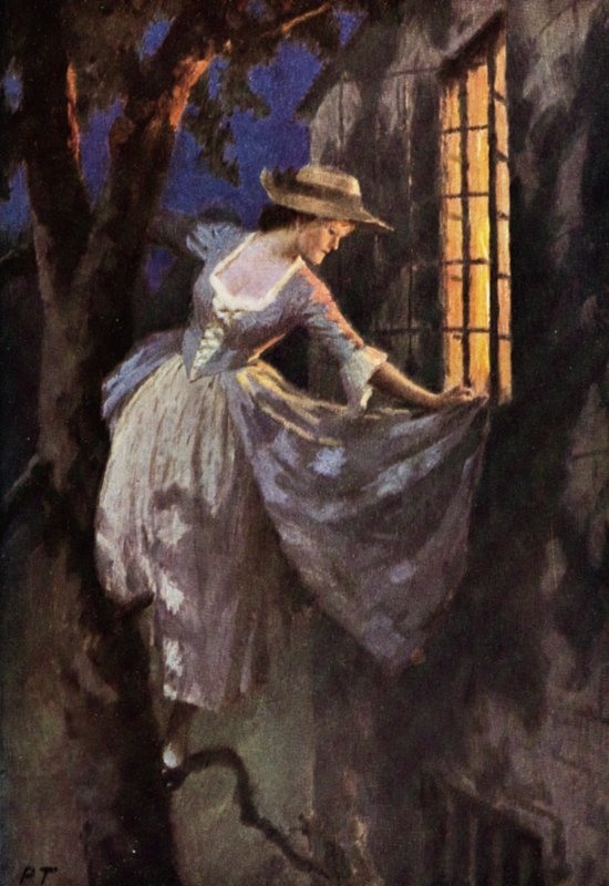 Emily Bronten kuvitus Wuthering Heightsille (värilitho) tekijältä Percy Tarrant