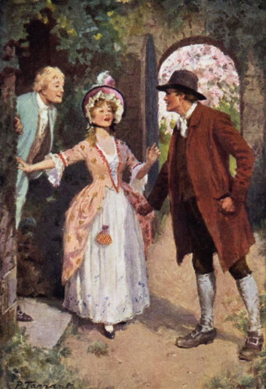 Emily Bronten kuvitus Wuthering Heightsille (värilitho) tekijältä Percy Tarrant