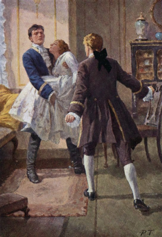 Emily Bronten kuvitus Wuthering Heightsille (värilitho) tekijältä Percy Tarrant