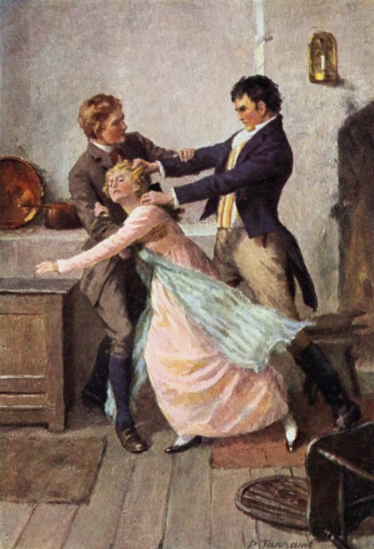 Emily Bronten kuvitus Wuthering Heightsille (värilitho) tekijältä Percy Tarrant