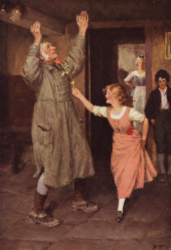 Emily Bronten kuvitus Wuthering Heightsille (värilitho) tekijältä Percy Tarrant