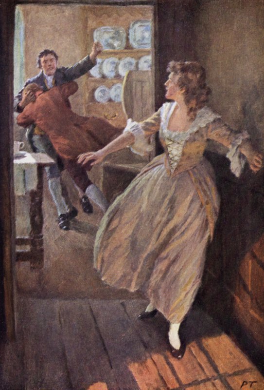 Emily Bronten kuvitus Wuthering Heightsille (värilitho) tekijältä Percy Tarrant