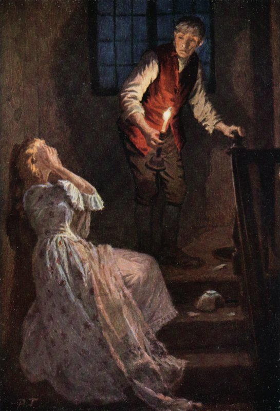 Emily Bronten kuvitus Wuthering Heightsille (värilitho) tekijältä Percy Tarrant
