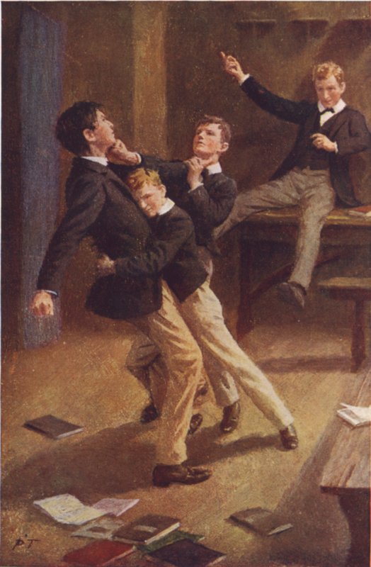 Els Tres es van tambalejar per un moment, i després van acabar (litografia de color). tekijältä Percy Tarrant