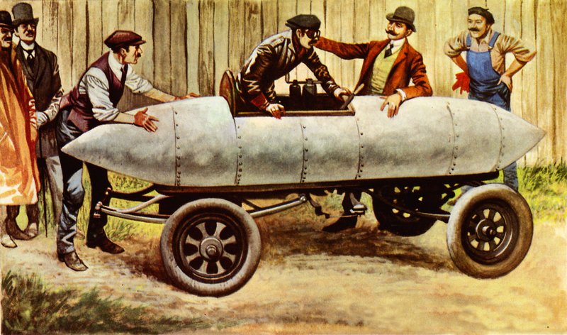 Le Jamais Contente, ensimmäinen auto, joka kulkee yli 60 km/h tekijältä Peter Jackson