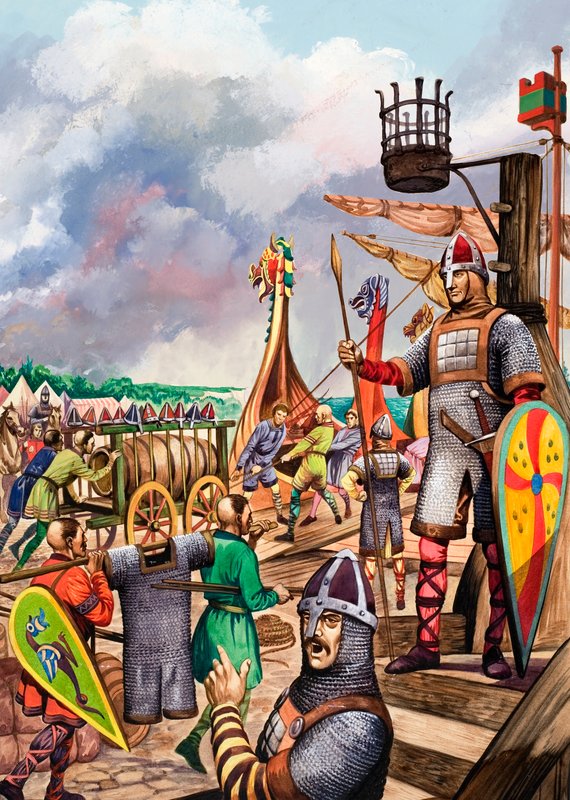 Normannit valmistautuvat hyökkäykseen Englantiin vuonna 1066. tekijältä Peter Jackson