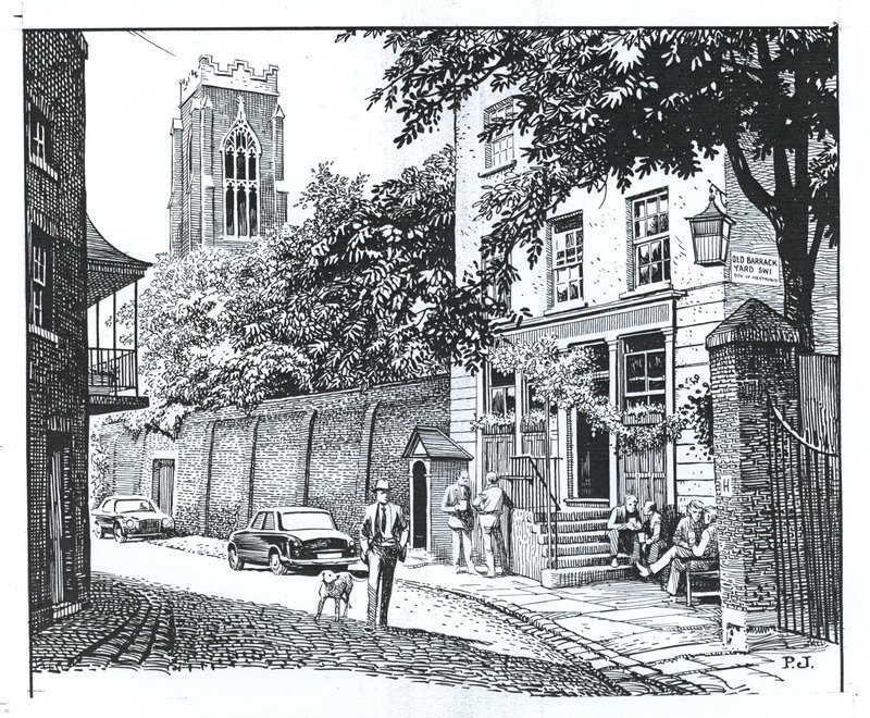 Grenadieri, Wilton Row, Belgravia (muste paperille) tekijältä Peter Jackson