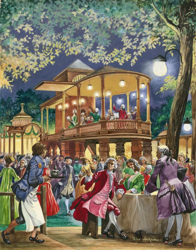 Vauxhall Pleasure Gardens noin 1750 tekijältä Peter Jackson