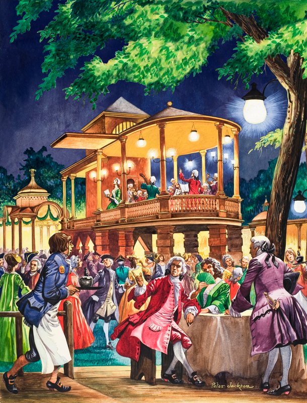 Vauxhall Pleasure Gardens noin 1750 tekijältä Peter Jackson