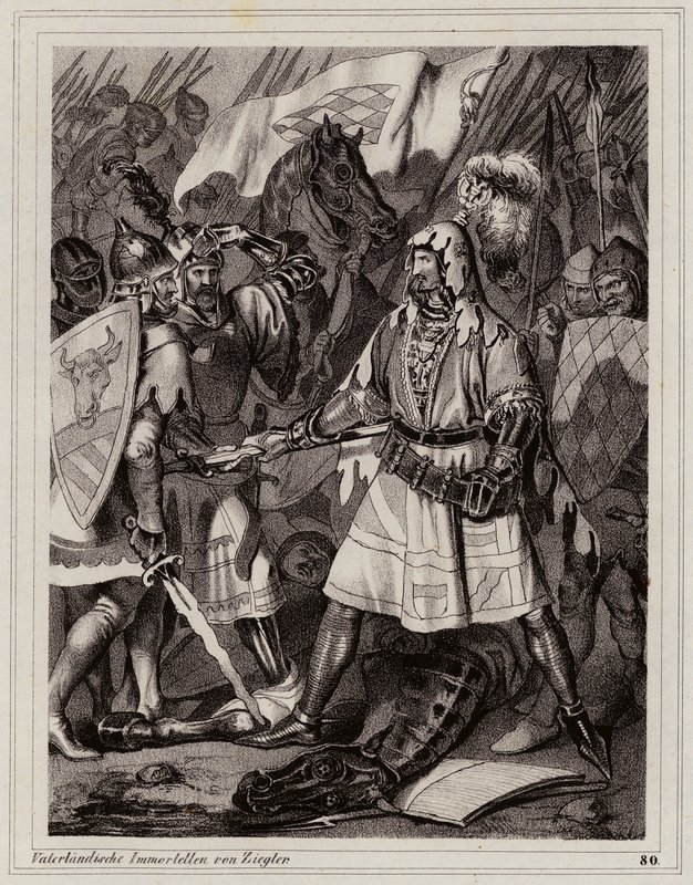 Johannes Sokainen, Böömin kuningas (kaiverrus) tekijältä Peter Johann Nepomuk Geiger