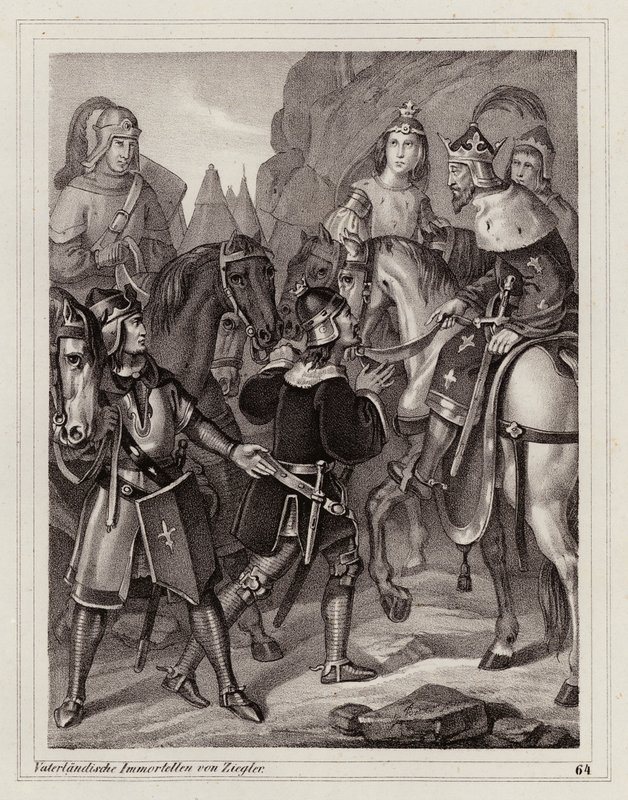 Ludvig Hurskas, frankkien kuningas ja Pyhän Rooman keisari (kaiverrus) (kaiverrus) tekijältä Peter Johann Nepomuk Geiger