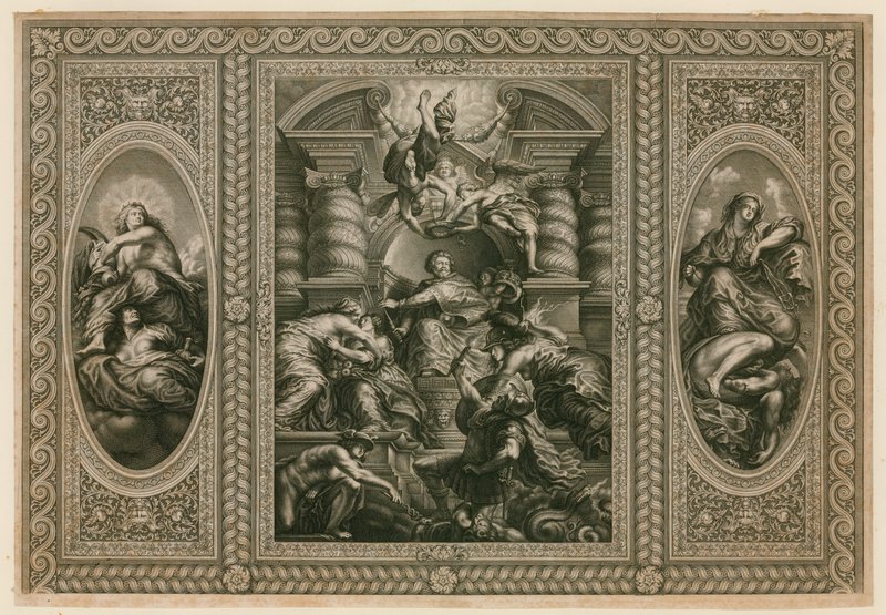 Whitehallissa sijaitsevan Bankettitalon katto tekijältä Peter Paul Rubens