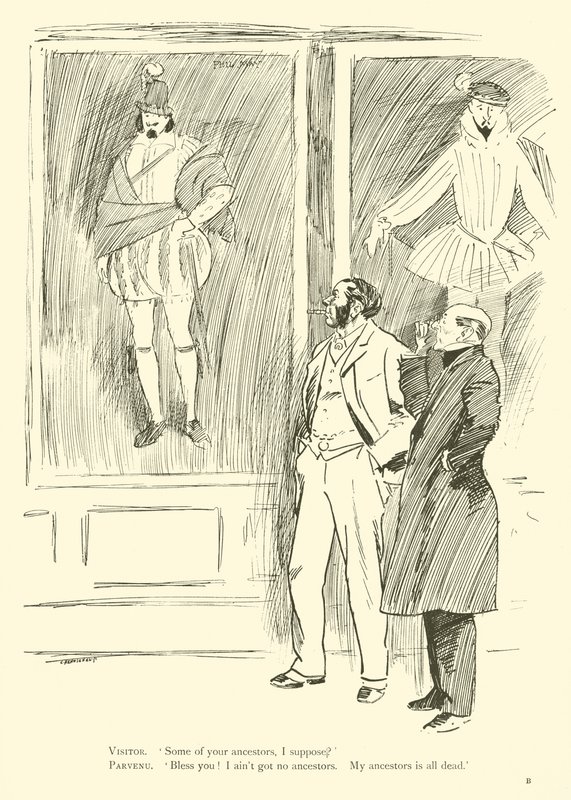 Phil Mayn sarjakuva 1890-luvulta (litho) tekijältä Phil May