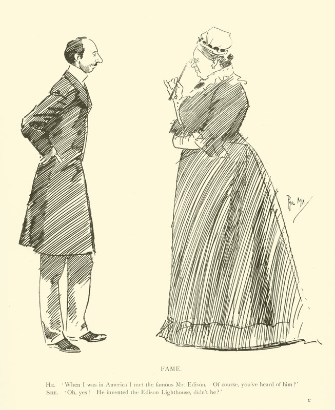 Phil Mayn sarjakuva 1890-luvulta (litho) tekijältä Phil May