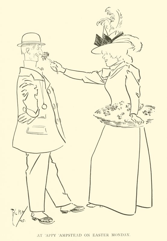 Phil Mayn sarjakuva 1890-luvulta (litho) tekijältä Phil May