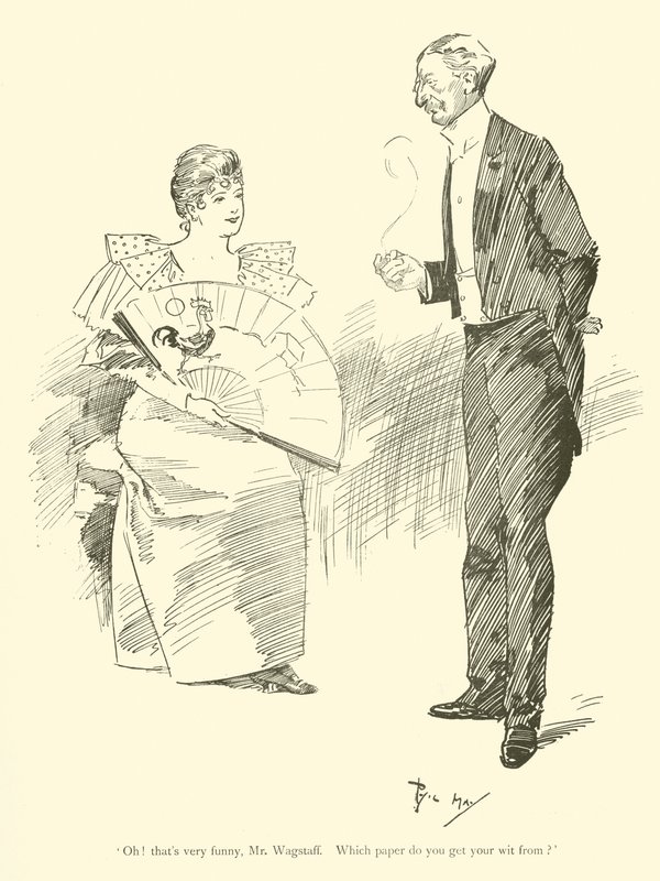 Phil Mayn sarjakuva 1890-luvulta (litho) tekijältä Phil May