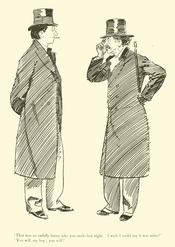 Phil Mayn sarjakuva 1890-luvulta (litho) tekijältä Phil May