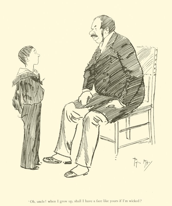 Phil Mayn sarjakuva 1890-luvulta (litho) tekijältä Phil May