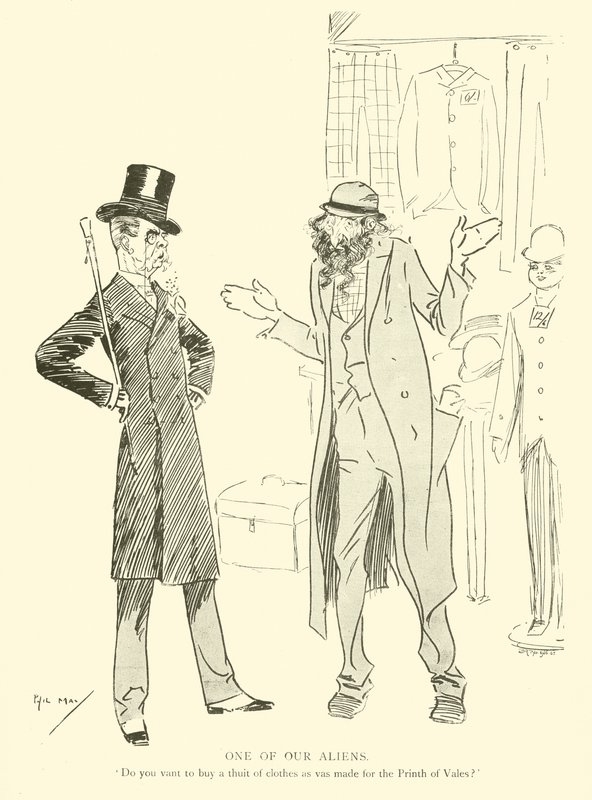 Phil Mayn sarjakuva 1890-luvulta (litho) tekijältä Phil May