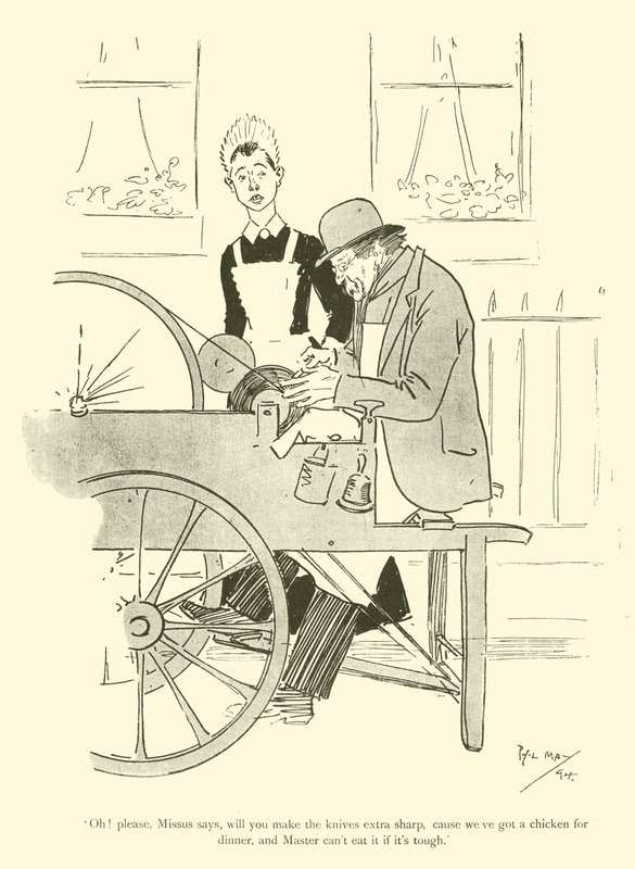 Phil Mayn sarjakuva 1890-luvulta (litho) tekijältä Phil May