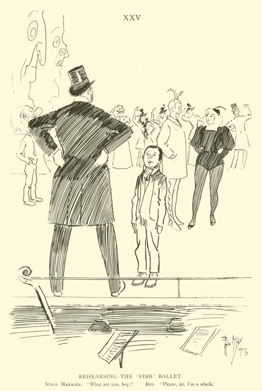Phil Mayn sarjakuva 1890-luvulta (litho) tekijältä Phil May