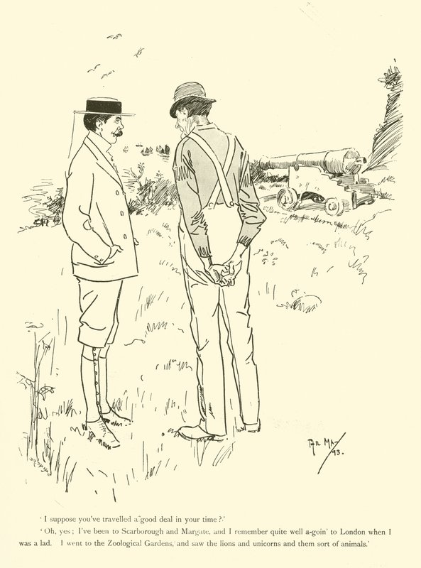 Phil Mayn sarjakuva 1890-luvulta (litho) tekijältä Phil May