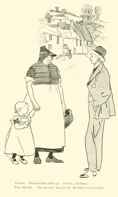 Phil Mayn sarjakuva 1890-luvulta (litho) tekijältä Phil May