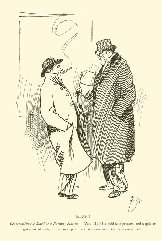 Phil Mayn sarjakuva 1890-luvulta (litho) tekijältä Phil May